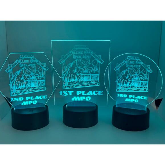 Custom Laser Engraved LED 3D Nightlight Disc Golf Trophy, Gift Trophies - Picture 1 of 9